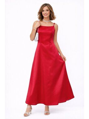 vintage 90s ALL THAT JAZZ prom dress red satin XS S party cocktail formal retro
